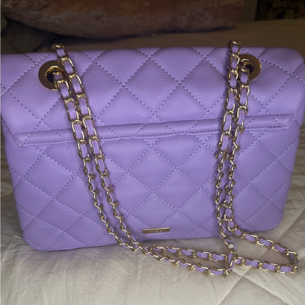 Aldo Lilac Quilted Chain Shoulder Bag - Picture 3 of 5